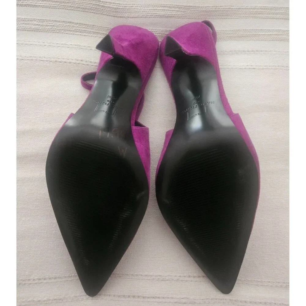 Marc Fisher Women's Emalyn Slingback Pointed Toe Pumps Magenta Suede Size 7.5 M